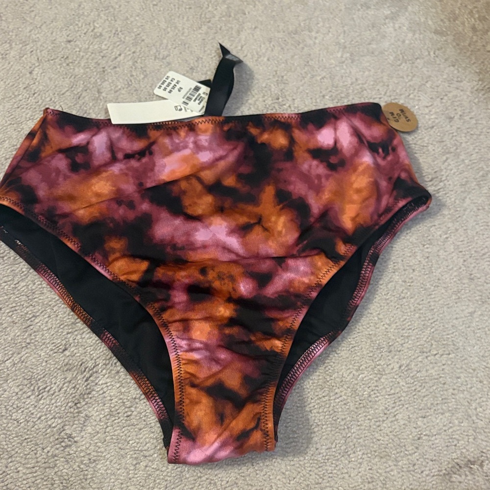PINK Victoria's Secret Tie-Dye Swim Bottoms - Pink and Orange